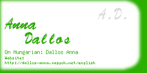 anna dallos business card